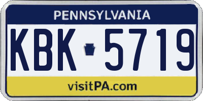 PA license plate KBK5719