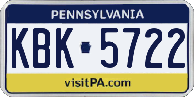 PA license plate KBK5722