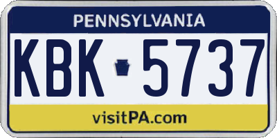 PA license plate KBK5737