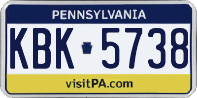 PA license plate KBK5738