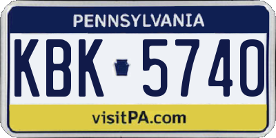 PA license plate KBK5740
