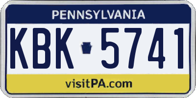PA license plate KBK5741