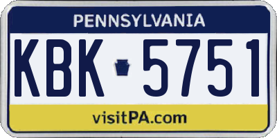 PA license plate KBK5751