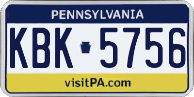 PA license plate KBK5756