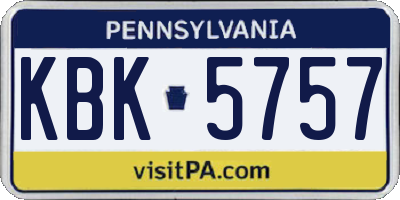 PA license plate KBK5757