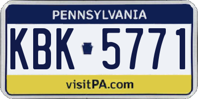 PA license plate KBK5771