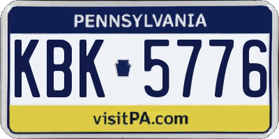 PA license plate KBK5776