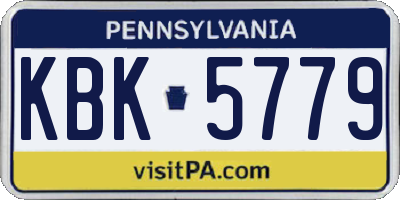PA license plate KBK5779