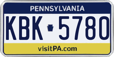 PA license plate KBK5780