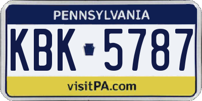 PA license plate KBK5787
