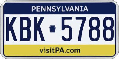 PA license plate KBK5788