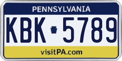 PA license plate KBK5789