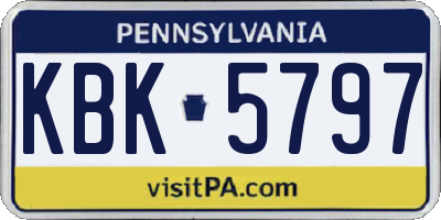 PA license plate KBK5797