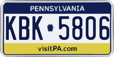PA license plate KBK5806