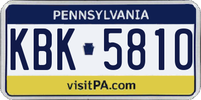 PA license plate KBK5810