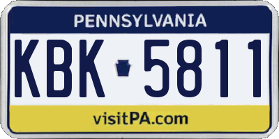 PA license plate KBK5811