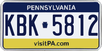 PA license plate KBK5812