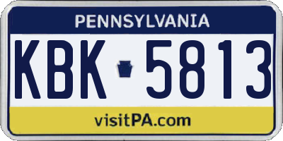 PA license plate KBK5813