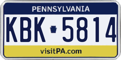 PA license plate KBK5814
