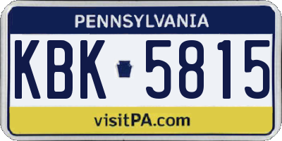 PA license plate KBK5815