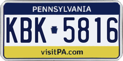 PA license plate KBK5816