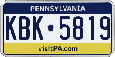 PA license plate KBK5819