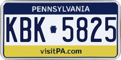 PA license plate KBK5825