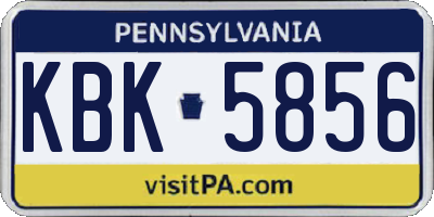 PA license plate KBK5856