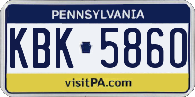 PA license plate KBK5860