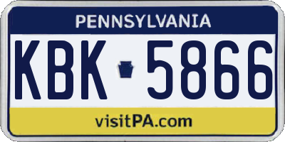 PA license plate KBK5866