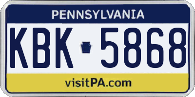 PA license plate KBK5868