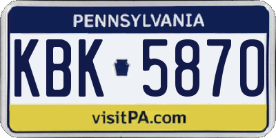 PA license plate KBK5870