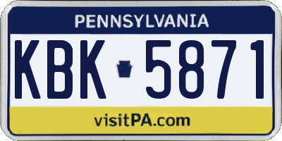 PA license plate KBK5871