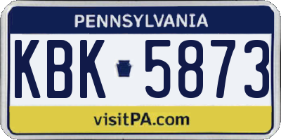 PA license plate KBK5873