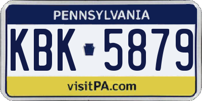 PA license plate KBK5879
