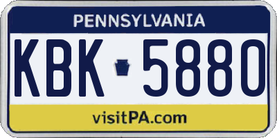 PA license plate KBK5880