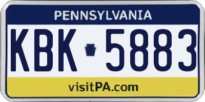 PA license plate KBK5883