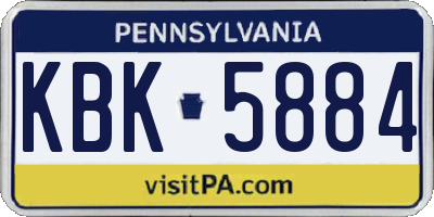 PA license plate KBK5884