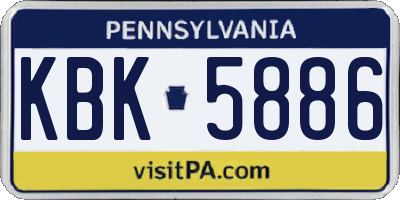 PA license plate KBK5886