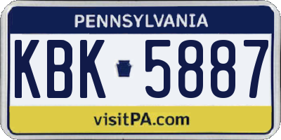 PA license plate KBK5887