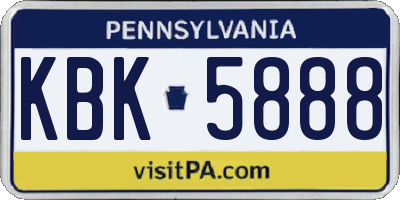 PA license plate KBK5888