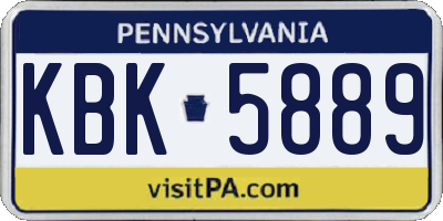 PA license plate KBK5889