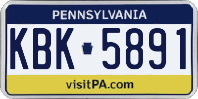 PA license plate KBK5891