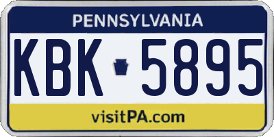 PA license plate KBK5895