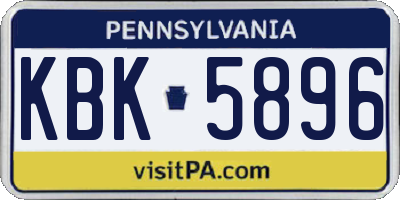PA license plate KBK5896