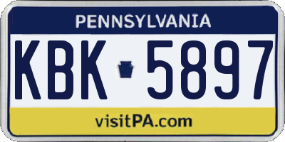 PA license plate KBK5897