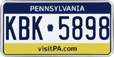 PA license plate KBK5898