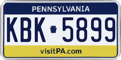 PA license plate KBK5899
