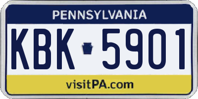 PA license plate KBK5901