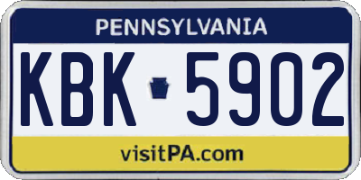 PA license plate KBK5902